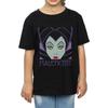 Disney Girls Maleficent Cropped Head Cotton T-Shirt