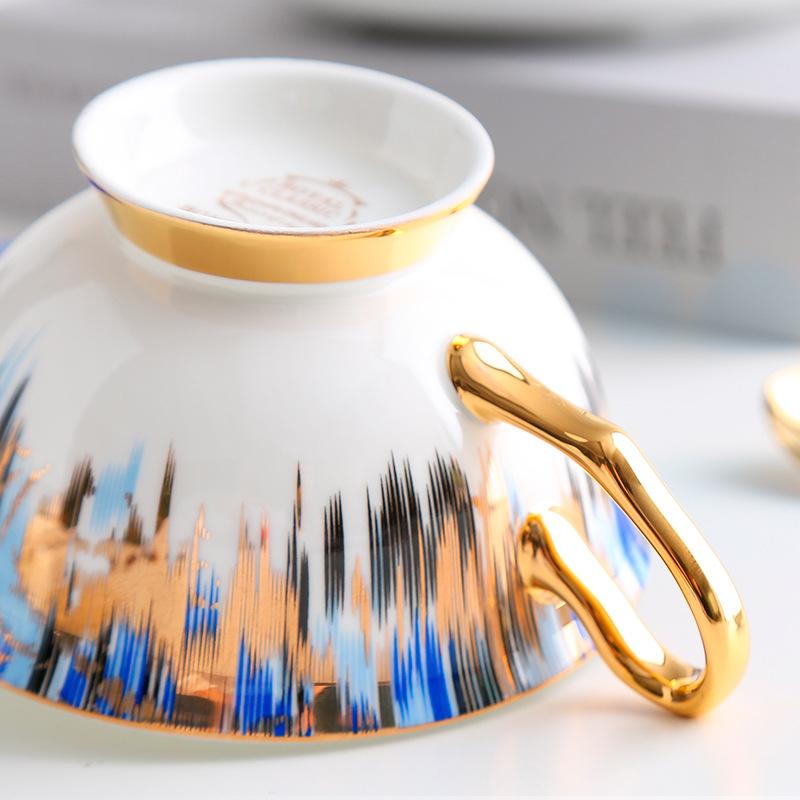 Европейский вход Lux Royal Bone China Кофейная чашка и блюдце Чашка послеобеденного чая, блюдо и ложка Выбор клубного кафе отеля
