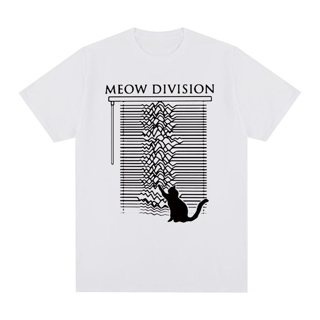 Joy Division Unknown Pleasure Cat Vintage T-shirt Fashion 80s Post Punk Band Cotton Men T Shirt New Tee Tshirt Womens Tops