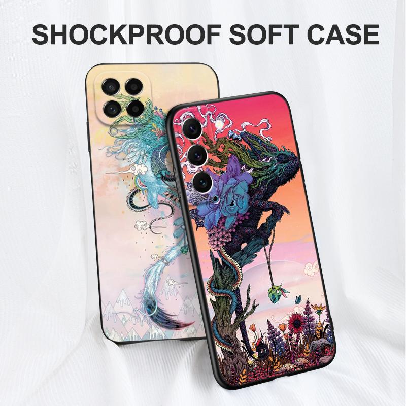 Черный чехол из ТПУ для Samsung Galaxy S22 S20 S21 FE PLUS ultra+S10 E lite задняя крышка Shanhaijing иллюстрация