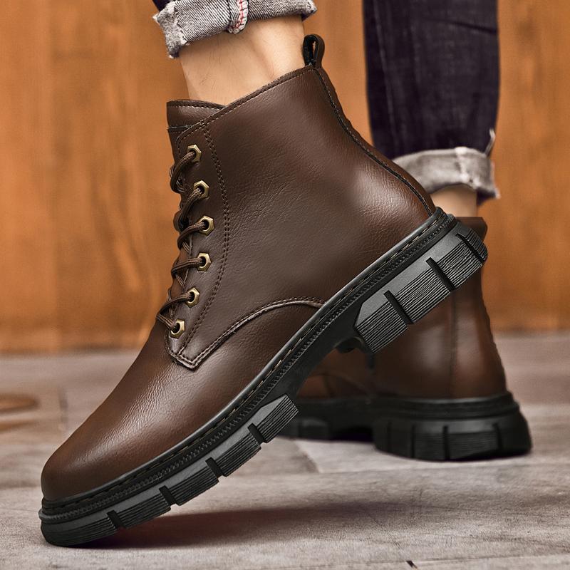 Fashion Stylish All-match  Boots for Men Outdoor Men's Shoes Winter Boots for Men 2024 Genuine Leather Men Casual High Top Shoes