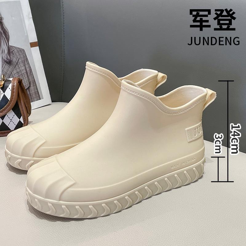Четыре сезона дождевые туфли женская мода верхняя одежда короткие сапоги взрослые женские милые водонепроницаемые туфли нескользящие женские хлопковые теплые