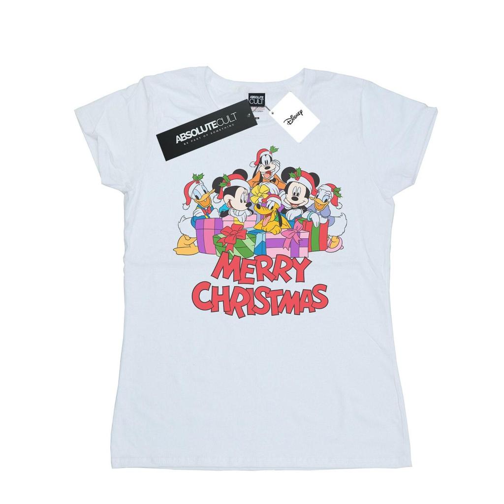 Disney Womens/Ladies Mickey Mouse And Friends Christmas Cotton T-Shirt