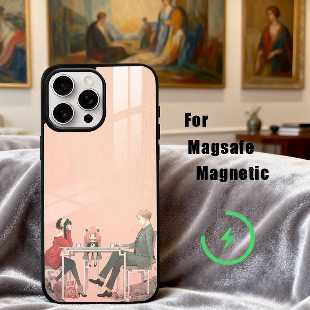 Чехол для телефона S-Spy X F-Family-Y A-Anime для iPhone 17,16,15,14,13,12,Plus,Pro,Max с магнитной беспроводной зарядкой MagSafe