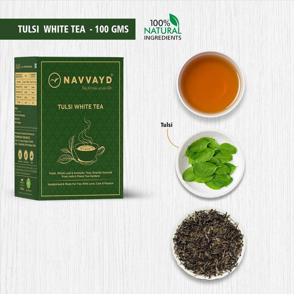 Белый чай с Тулси (100 г), Tulsi White Tea,  Navvayd