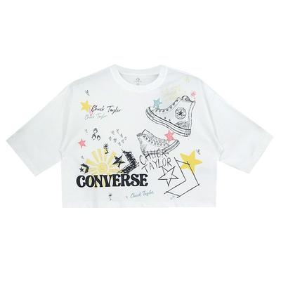 (WMNS) NOTEBOOK DOODLE OS CROP Футболка Белый ОПТИЧЕСКИЙ Белый Женская 10022825-A02