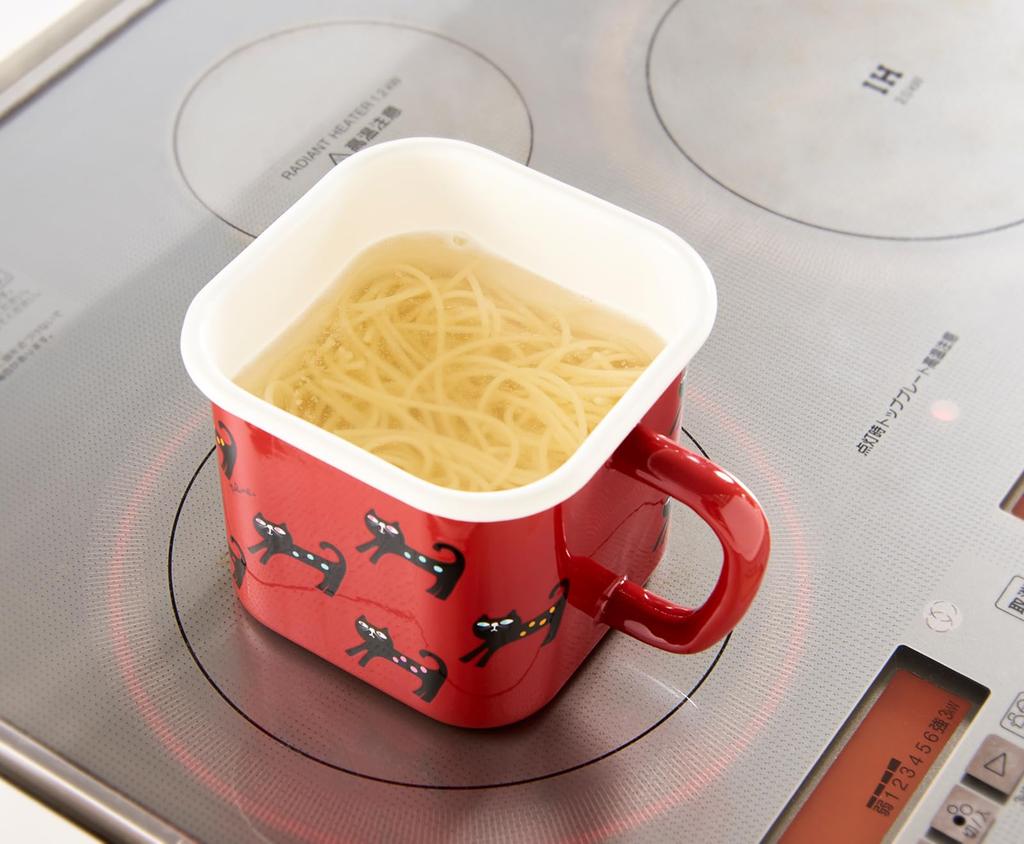 Эмалевая мульти-квадратная кастрюля Toyoro Plune с разноцветным котом, размер D14, приблизительный. Ш17.8 Н11.8 YJ-817