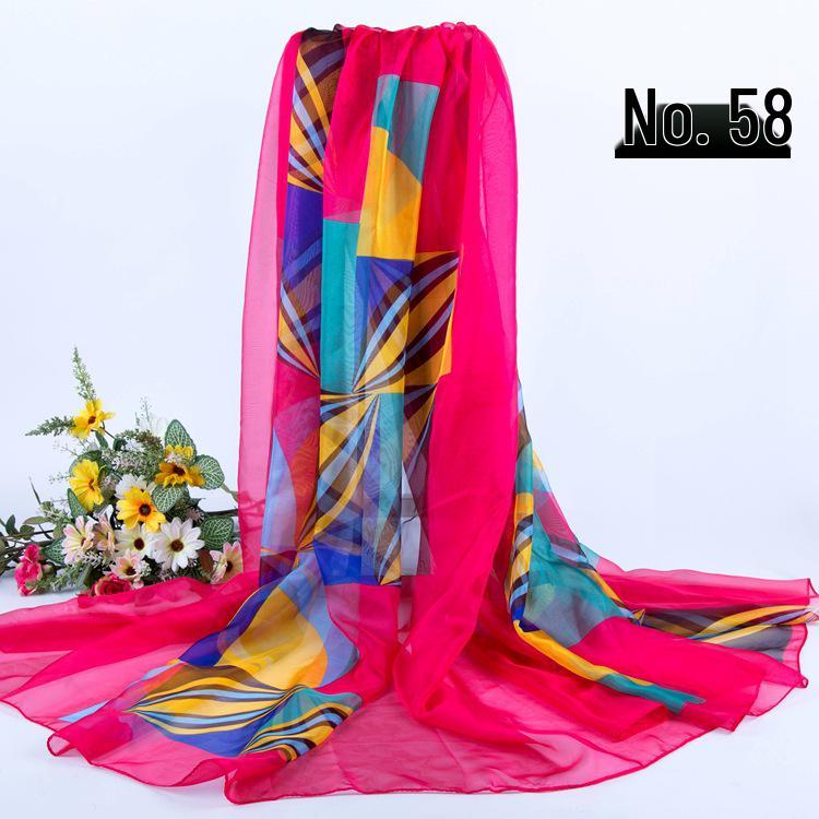 Women's Chiffon Scarf - Lightweight, Printed Sun Protection for Spring, Summer, Fall - Versatile Beach Shawl