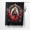 Шарф с изображением Девы Марии и роз, с кистями, шали Virgen De Guadalupe для женщин, качественное теплое покрывало, молитвенный шарф, католические подарки