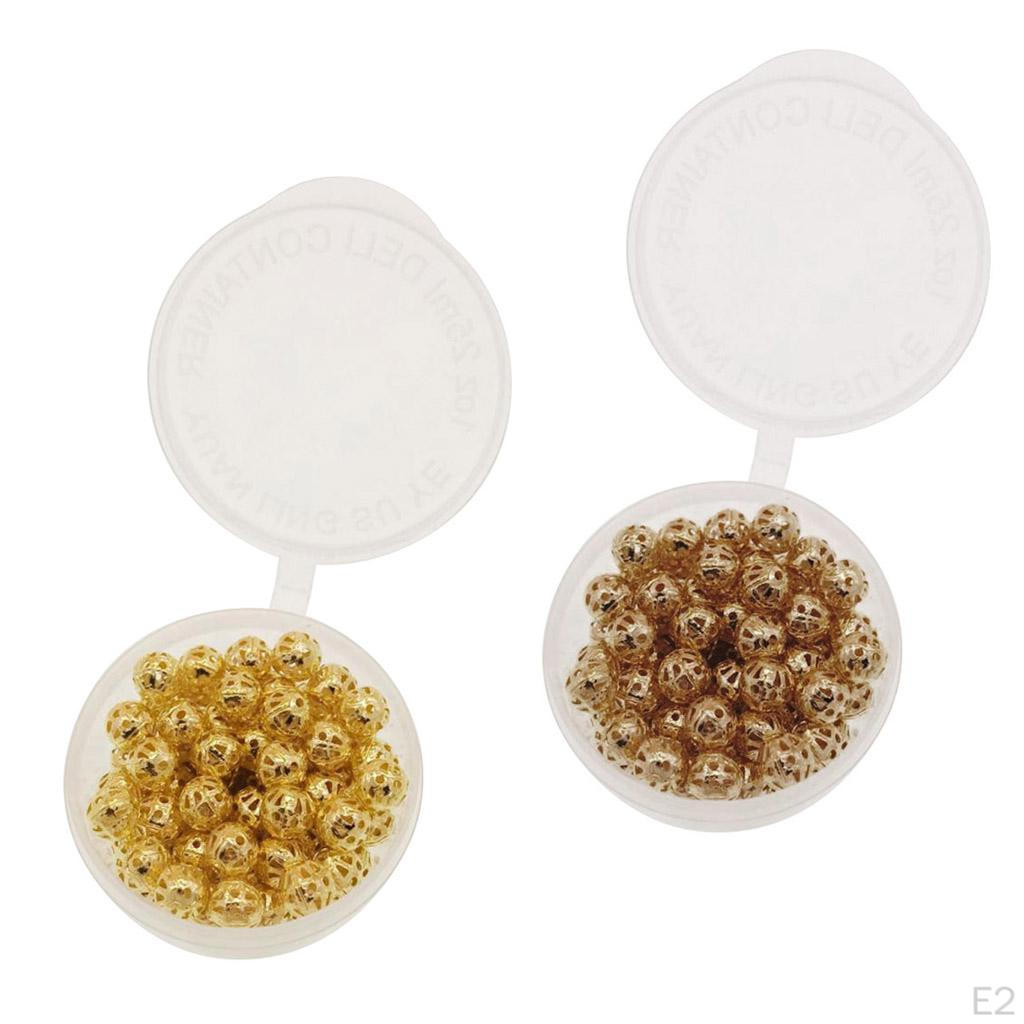 280 Pack 6mm /Golden Loose Round Filigree Spacer Beads Charms for Jewelry Making and Crafting