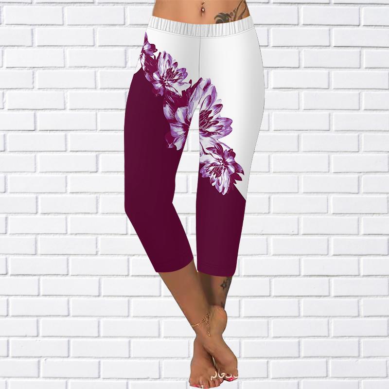 Брюки, летние желтые короткие леггинсы с бабочками, укороченные узкие брюки 0, леггинсы больших размеров, женские белые брюки с анютиными глазками, укороченные брюки для женщин