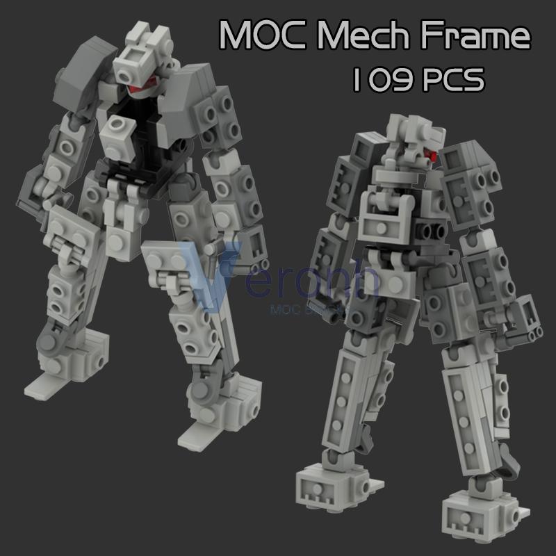 109 PCS Mech Frame Action Figure Model Building Blocks Kit Creative Mechanical Robot MOC Assembly Parts Bricks Kid Toy Idea Gift