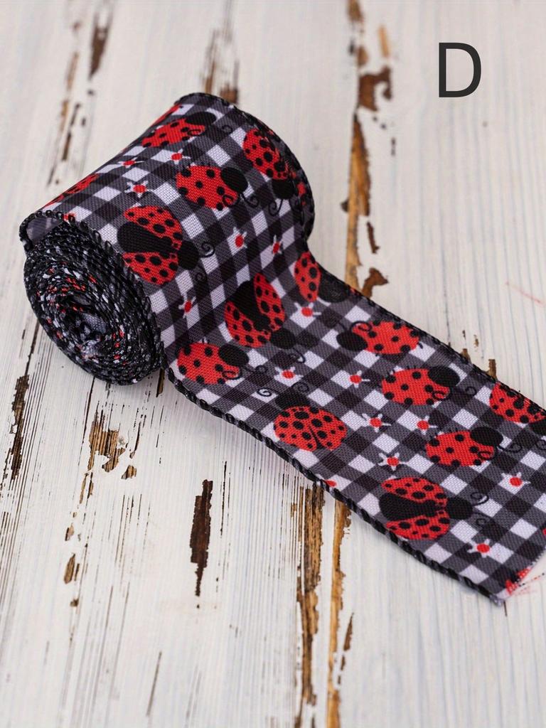 Жук Лента Летняя Гирлянда Украшение Красный Горошек Железная Проволока Кромка Лента Гросгрейн Красный Горошек Ремесленная Лента 1 Рулон