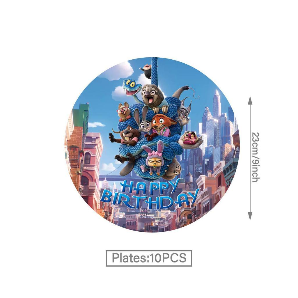 Украшения для дня рождения Зверополис 2: Гирлянды, Тарелки, Стаканы, Салфетки, Скатерть