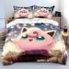 Покемон Джиглипафф 3 предмета Постельный набор Наволочка Взрослое покрывало для кровати Спальный комплект Пододеяльник Комплект Пододеяльник Домашнее украшение Покрывало