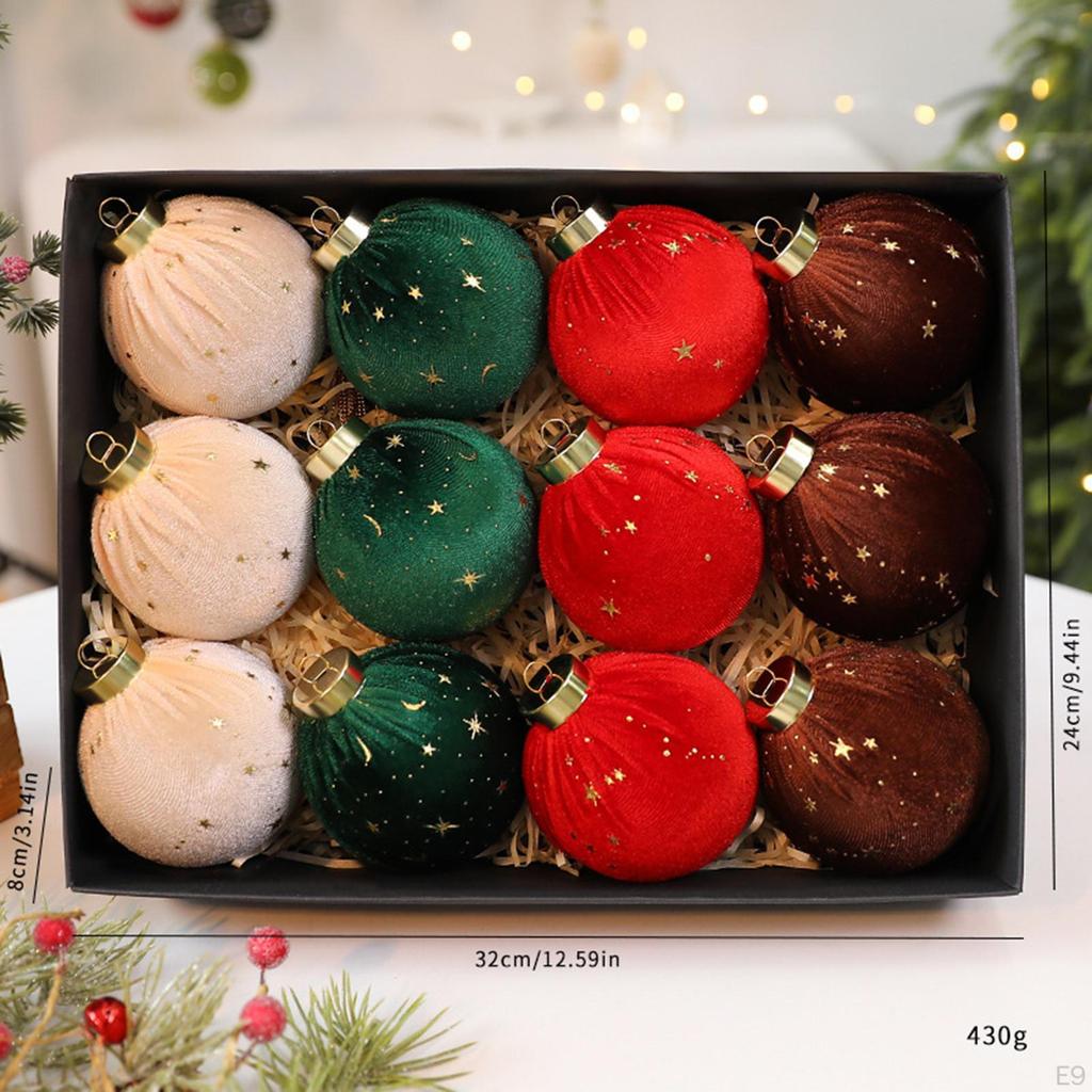 Флокированные рождественские шары, елочные украшения, подвески-шары, рождественский декор, прочные украшения для елки для