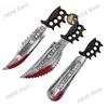 Halloween Realistic Machete Electric Saw Plastic Chainsaw Machete with Blood Stains Halloween Horror Decoration Props