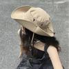 Western Cowboy Hat Women's Drawstring Fishing Hat Large Brim Sun Protection Hat Summer Vacation Men's Outdoor Fishing Hiking Hat