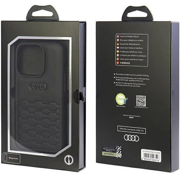 Чехол Audi GT из синтетической кожи для iPhone 15 Pro — черный