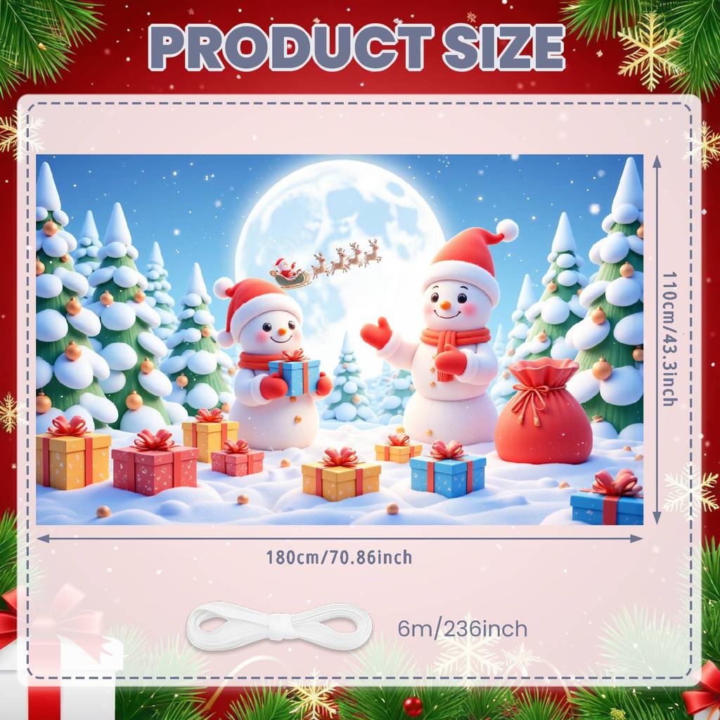 Christmas Party Banner Cute Character Snowman Banner Snowman Gift Banner Snowman Theme For Office Party Holiday Decoration