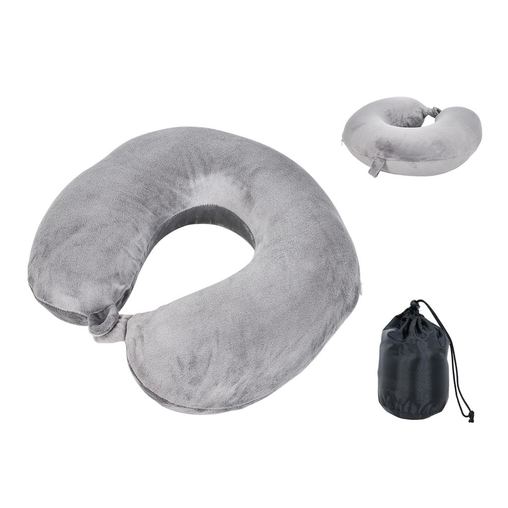 VECELO Шейная Портативная Интегрированное Хранение Прямая Шея Нап Серый Подушка, Самолет, Подушка, Сумка, Шея, Автомобиль, Подушка, Подушка,
