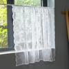 American Lace Short Curtain Pressed Flower European Transparent Through Rod Pocket Partition Half Curtain Small Curtain Curtain Curtain