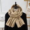 High Quality Solid Scarf Couple Woolen Fleece Wrap Unisex Classic Simple Tassel Female Male Shawl Warm Elegant Woman Men Muffler