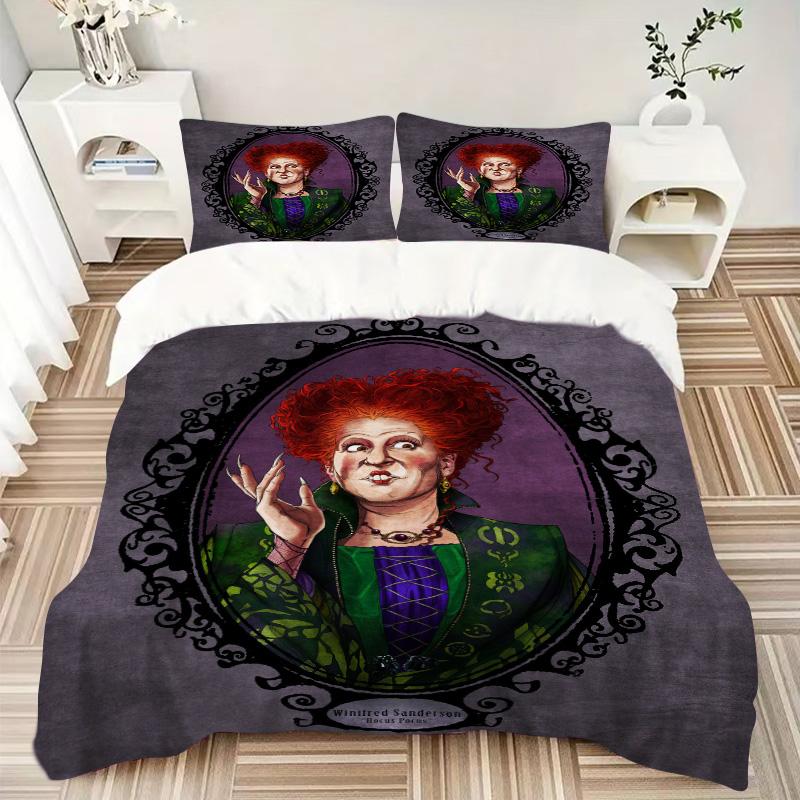 Hocus Pocus Sanderson Magic Print 3Pcs Bedding Setduvet Cover With 2 Bedropillowcase Home Birthday Gift