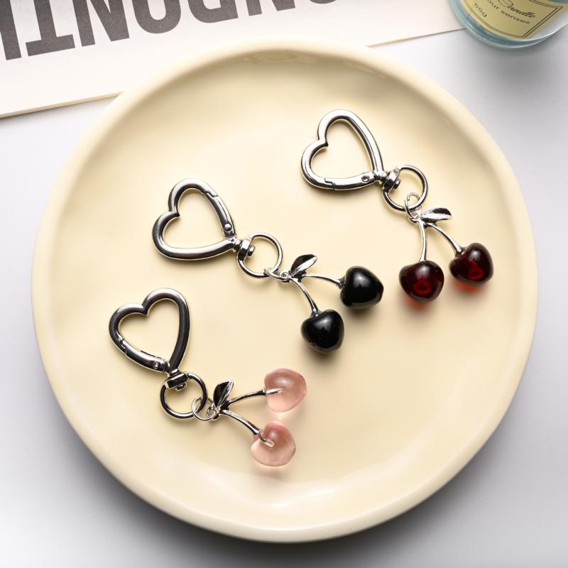 1 шт. Кавайная сумка-кошелек с вишней, брелок-подвеска, милый брелок с вишней для женщин, украшение для ключей от машины, подарки, аксессуары