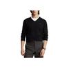 Polo Ralph Lauren Solid Color V-Neck Embroidered Logo Knit Sweater Men Sweater Black 710890561-003