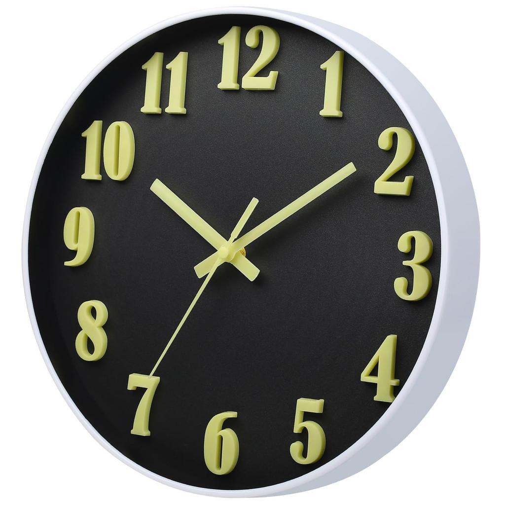 3D Luminous Wall Clock Black