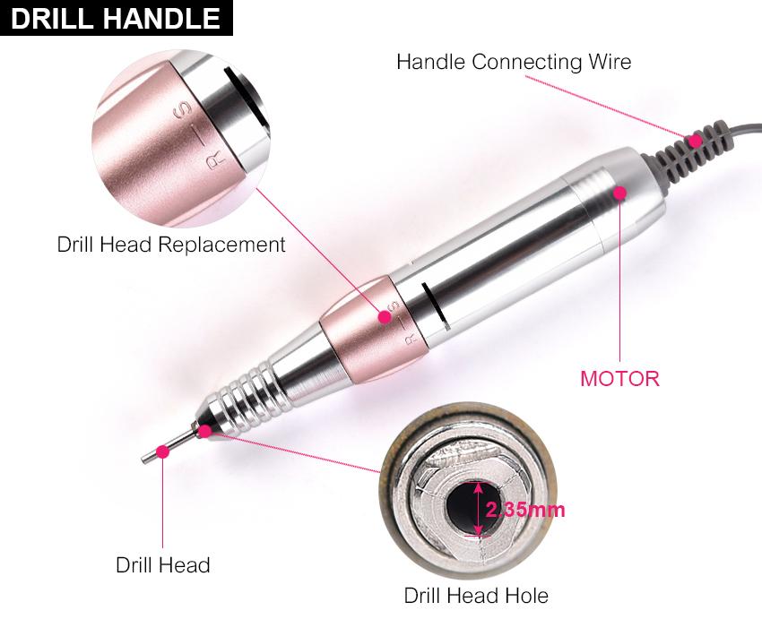 35000 об/мин, электрическая пилочка для ногтей, набор фрез для маникюра, педикюра, профессиональное устройство для полировки ногтей