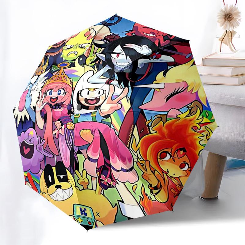1pc Bubble Guppies Automatic Folding Outdoor Umbrella - Portable 3-Fold Design with 8-Rib Iron Frame, Perfect for Outdoor Use, Travel, and Gifts!