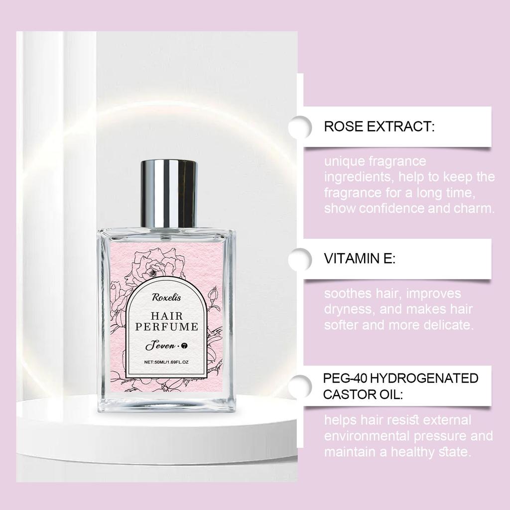 Roxelis Rose Hair Spray Perfume Body Fragrance Long Lasting Eau de Toilette Fresh Moisturizing Charming Retention Fine Mist Perfume