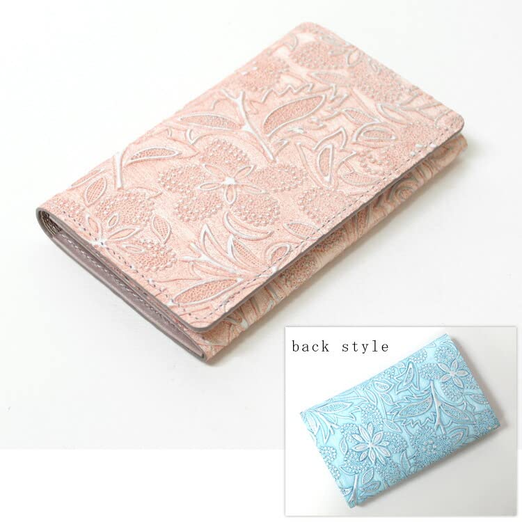Сделано в Японии Arukan натуральная кожа итальянская коровья кожа тиснение визитница чехол для карт цветочный узор Claire лаванда [F-LIFE] 3455-323#73