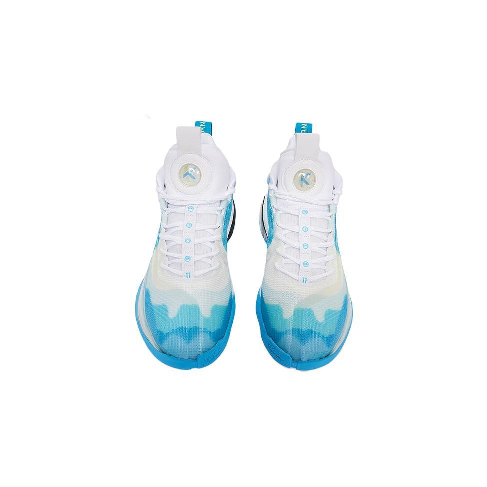 Anta Баскетбольные кроссовки KT7 Thompson VII Nitrogen Technology с высоким верхом, детские кроссовки белого и синего цвета 312221130-1