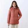 90 White Duck Down New National Standard Women's Simple Solid Color Hooded Removable Light Down Jacket Women