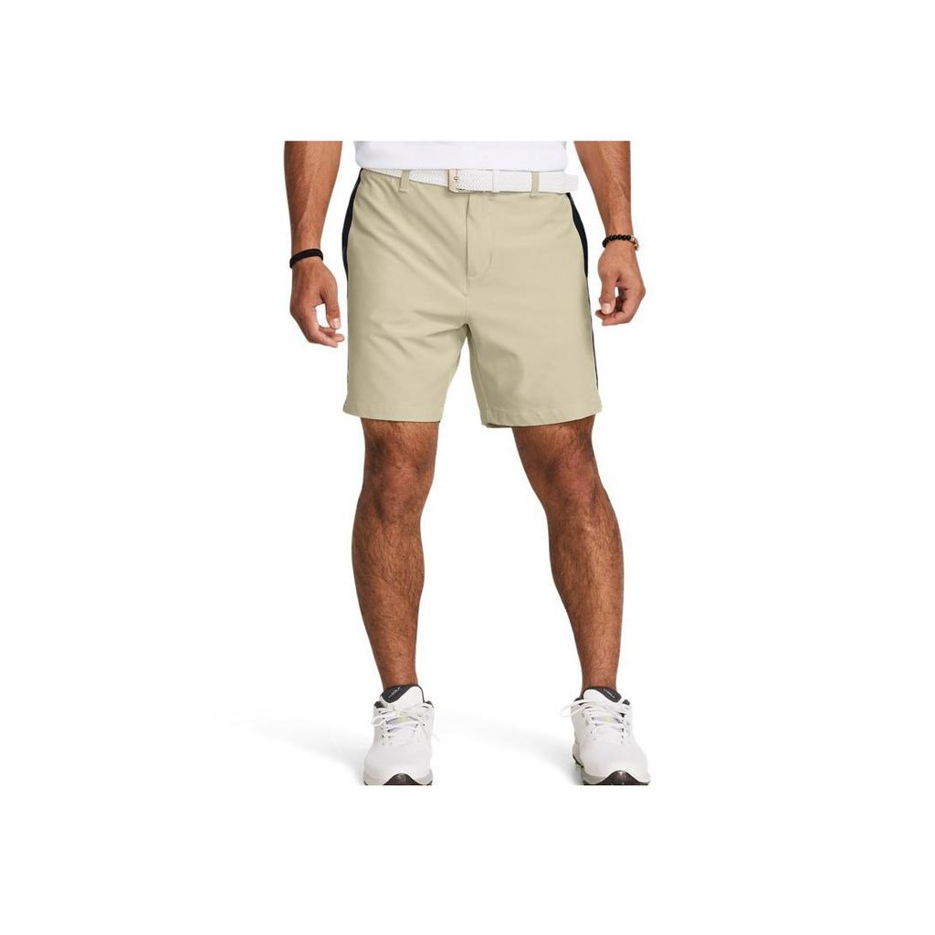 Under Armour Drive Deuces Однотонные Повседневные Удобные Прямые Шорты для Тренировок по Гольфу Средняя Посадка Спортивные Шорты Мужские Пыльно-Розовый Серый 1383157-273