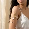 Boho Shell Starfish Flower Upper Arm Bracelet for Women Fairy Imitation Pearl Rose Spiral Open Bangle Party Jewelry Gift