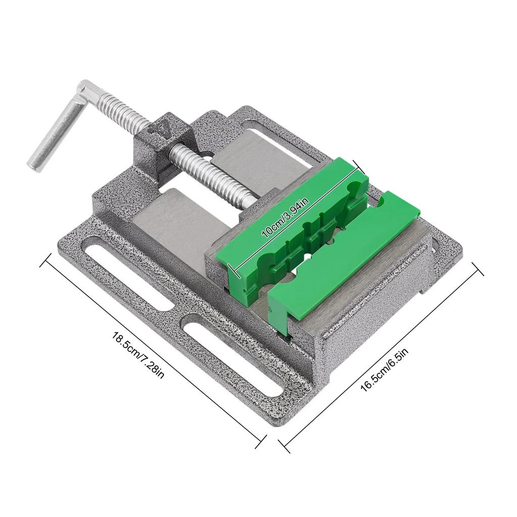 Drill Press Vise Metal Drill Press Vice Workbench Clamp with 2 Pieces Magnetic Multi Grooved Pads Set for Daily Working Supply