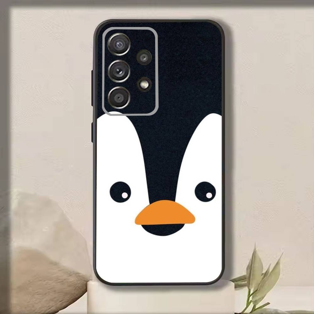 C-Cartoon Penguin Phone Case For Samsung S25,S24,S21,S22,S23,S30,Ultra,S20,Plus,Fe,Note,10,9,5G Black Cover