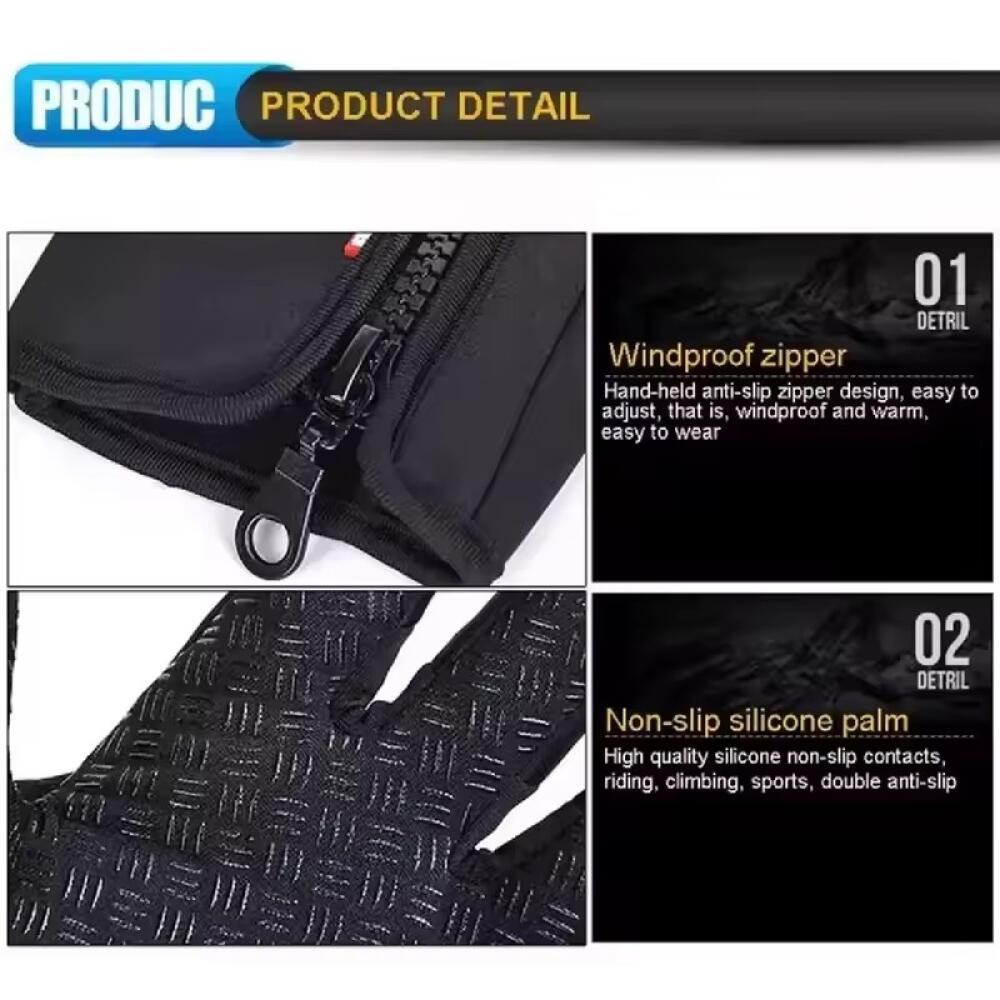 Ski Gloves Grab Velvet Touch Screen Gloves Autumn and Winter Warm Plus  Cold Proof Waterproof Outdoor Riding Model
