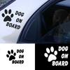 Warning Signs Car Sticker Dog On Board Paw Cute Decal Reflective Decoration