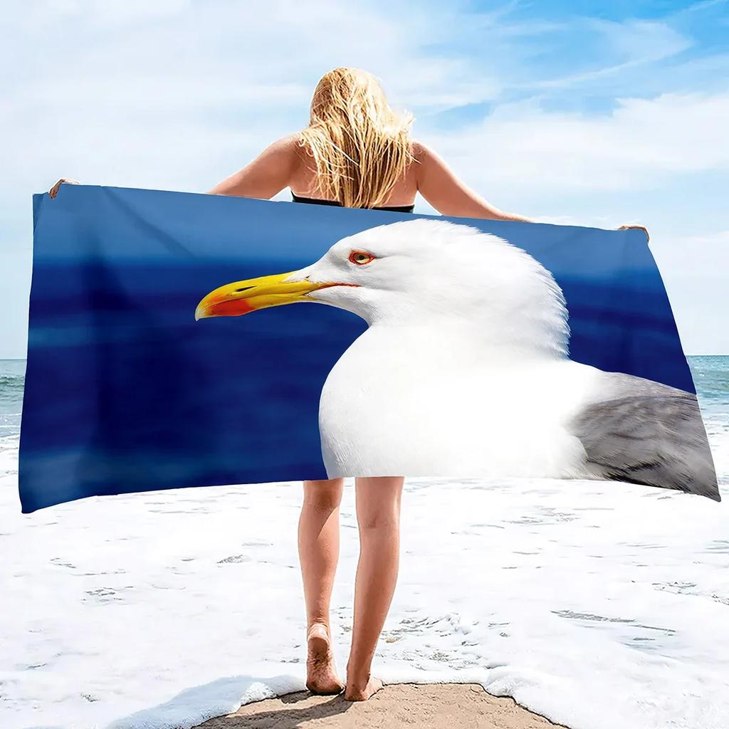 Seagull Beach Towel,Microfiber Beach Towel Fast Drying,Sand Free Beach Towel Super Lightweight Towels For Swimming Pool,Camping