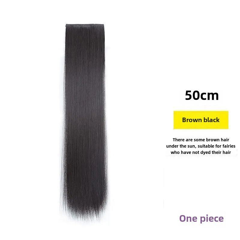 Women's Long Straight Seamless Hair Extensions - Three-Piece Invisible Wig Patch