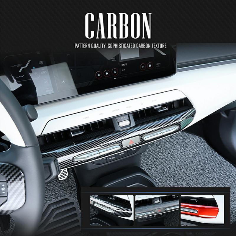 For Kia EV4 2025 2026 Carbon Fiber Dashboard Middle Air Conditioner Vent Cover Trim Car Interior Accessories LHD