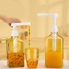 1600ml Transparent Coffee Syrup Bee Drip Double Scale Storage Dispenser Pump Bottle Squeeze Milk Bottle Honey Jar Container