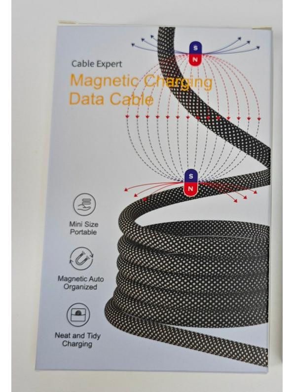 Магнитный кабель USB-C 100 Вт, совместимый с Apple, алюминиевый сплав с 48 жилами для автомобилей