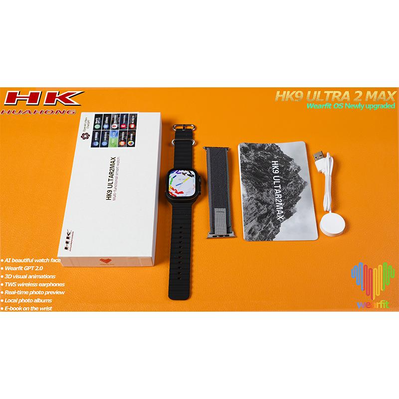 2024 Новые умные часы HK9 Ultra 2 Max с экраном Amoled GEN4, локальный музыкальный альбом, 2 ГБ ПЗУ, ChatGPT NFC TWS, умные часы для мужчин и женщин