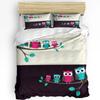 Christmas Cartoon Owl Duvet Cover Bed Bedding Collection For Double Home Textile Quilt Cover Pillowcases Bedroom Bedding Collection No Linen
